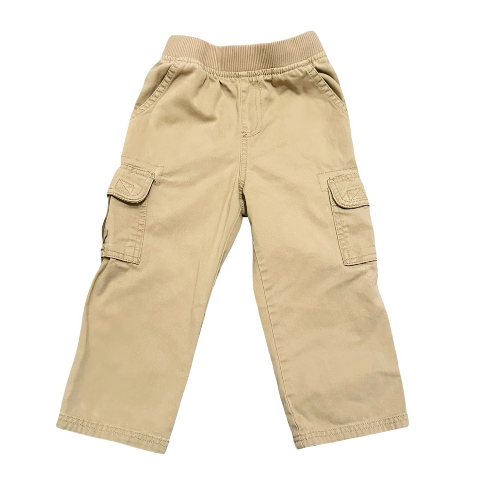 Children's Place 3T Boys Beige Tan Cargo relaxed elastic waist pants